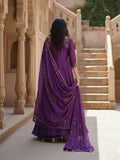 Purple Organza Silk Handwork Anarkali Suit