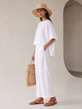 White Boxy Top and Bottom Set