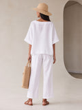 White Boxy Top and Bottom Set