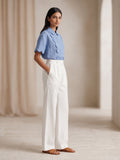 Powder Blue Cotton Top For Women