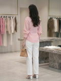 Pink Wrap Tie Up Top For Womens