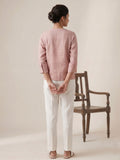Dusty Pink Women's Top With Mandarin Collar