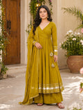 Flared Anarkali with Palazzo and Dupatta