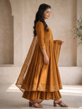 Brown Anarkali Suit with Border Detailing