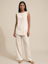 Off-White Cotton Linen Sleeveless Top Co-Ord Set