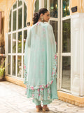 Sea Green Muslin Printed Cape Style Anarkali Suit Set