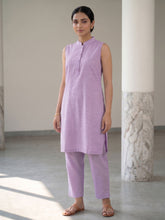 Lilac Casual Kurta Set For Womens In Cotton