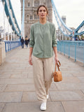 Sage Green Women's Shirt In Cotton