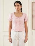 Light Pink Women's Wear Top In Cotton