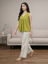 Green Party Wear Stylish Top In Cotton