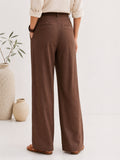 Brown Casual Cotton Pant For Womens