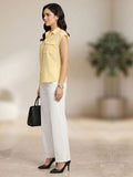 Light Yellow Women's Shirt With Patch Pockets