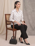White Floral Printed Shirt In Cotton