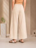 Light Beige Women's Cotton Trouser In Cotton