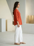 Tomato Red Cotton Top for Women