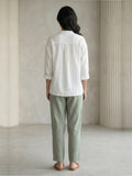 Ivory White Pure Cotton Pintuck Style Top