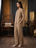 Cocoa Brown Cotton Minimal Shirt & Trouser Co-Ord Set