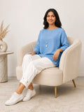Light Blue Casual Wear Top With Bottom Pant