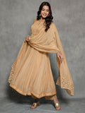 Brown Organza Anarkali Suit With Dupatta