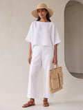 White Boxy Top and Bottom Set
