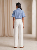 Powder Blue Cotton Top For Women