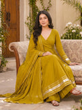 Flared Anarkali with Palazzo and Dupatta