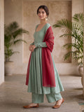 Mint Green Anarkali Suit Set with Palazzo