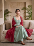 Mint Green Anarkali Suit Set with Palazzo