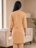 Light Orange Casual Linene Cotton Kurta Set