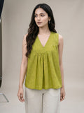 Green Party Wear Stylish Top In Cotton