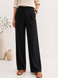 Black Casual Pant In Cotton For Womens