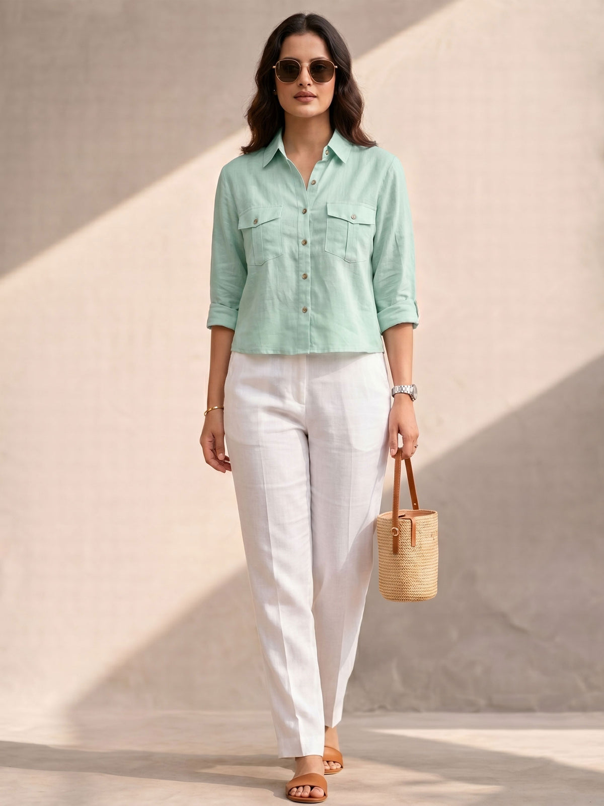 Mint Green Classic Sublime Shirt In Cotton