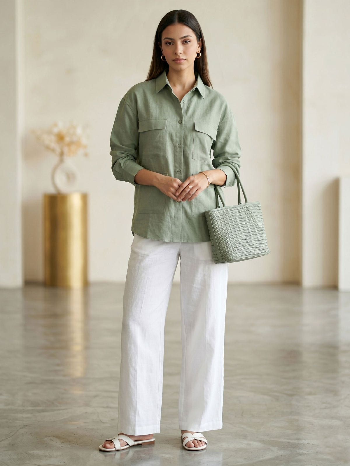 Sage Green Sublime Shirt For Womens