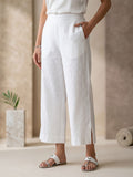 White Casual Wide Leg Trouser For Womens