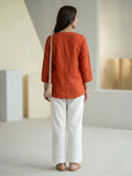 Tomato Red Cotton Top for Women