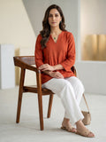 Tomato Red Cotton Top for Women