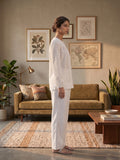 Ivory White Textured Cotton Top