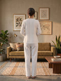 Ivory White Textured Cotton Top