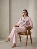 Blush Pink Handpainted Women Cotton Top