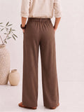 Brown Casual Cotton Pant For Womens