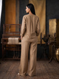 Cocoa Brown Cotton Minimal Shirt & Trouser Co-Ord Set